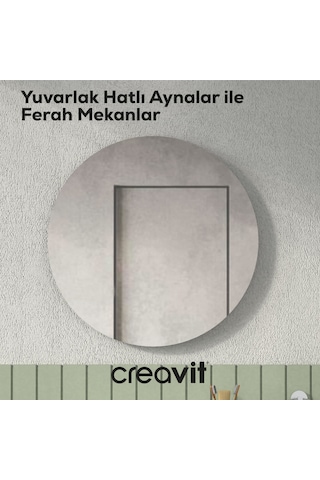D10 65 Cm Yuvarlak Ayna Beyaz