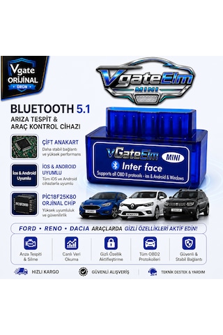 Vgateelm Mini Bluetooth 5.1 Yeni Nesil Arıza Tespit Cihazı