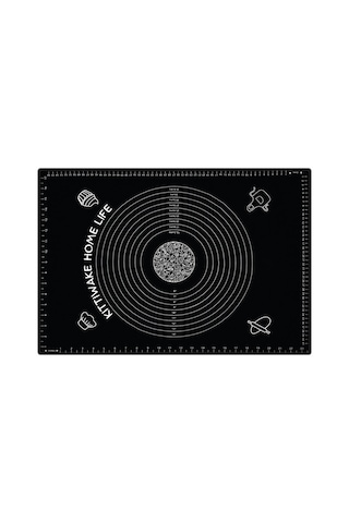 Siyah Silikon Hamur Açma Matı Seti 45x65 Cm + 42 Cm Merdane Profesyonel Kaymaz Yapışmaz Hamur Seti Diğer