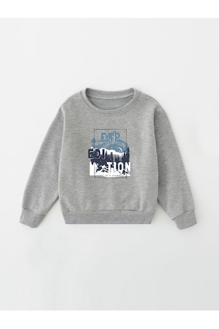 Panios Kids 2'li Unlimited-exp Edition Baskılı Erkek Çocuk Beyaz-gri Sweatshirt Beyaz - Gri