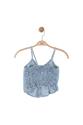 Kız Çocuk Önü Düğmeli Crop Nk-31700 Açık Mavi