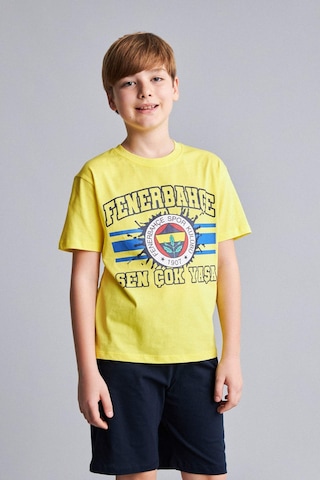 Defacto Fenerbahçe Kısa Kollu Pijama Üst Şort Pijama Alt 2li Pijama Takımı Erkek Çocuk H7338a826hsyl291 Sarı-yl291