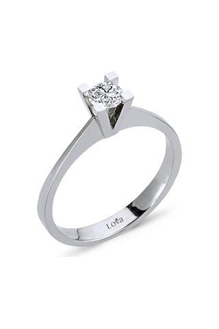 Lova F Renk 0,23 Karat Pırlanta Tektaş Yüzük - 1010020