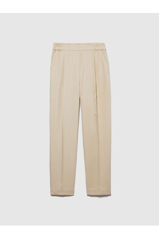Sisley Liyosel Kemerli Jogger Pantolon Kadın Vizon Pantolon - 323a4bjflf00s