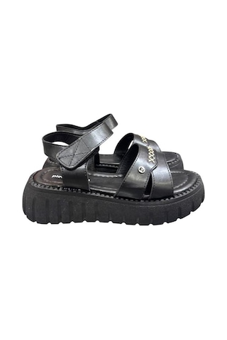 Pierre Cardin Dolgu Topuk Anatomik Taban Bayan Sandalet Siyah