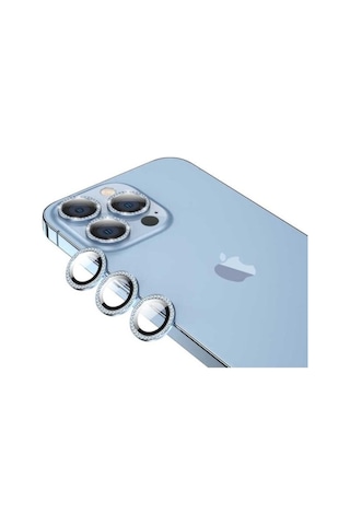 Apple Uyumlu iPhone 13 Pro Max Zore Cl-06 Kamera Lens Koruyucu Mavi