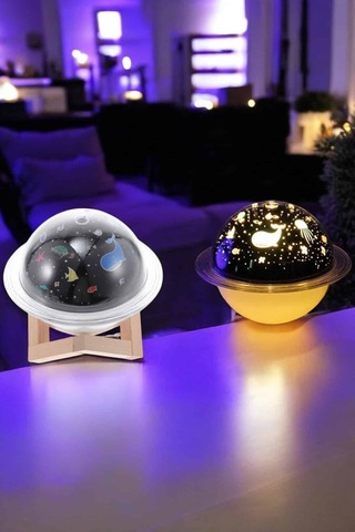 Hava Nemlendirici Masa Ve Gece Lambası Usb Projeksiyon Aromaterapi - Lisinya Sarı 07945160