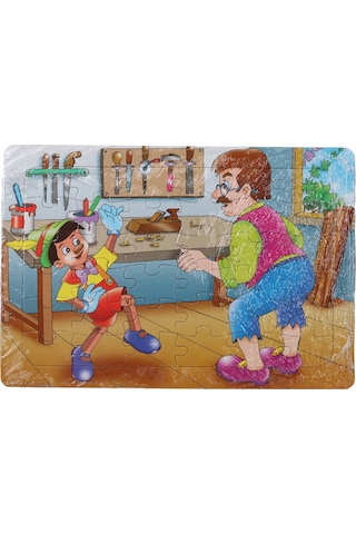 36 Parça Çocuk Puzzle + Boyama Pinokyo