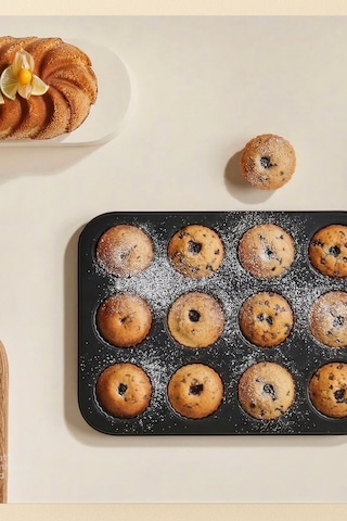 Porlisma Cake Plus Siyah 12'li Muffin Kek Kalıbı 26x 38 Cm Siyah