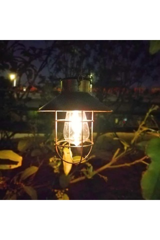 Bahçe Dekorasyonu İçin Retro Güneş Feneri Açık Işık Vintage Güneş Lambası W/tungsten Ampul Süsleme B