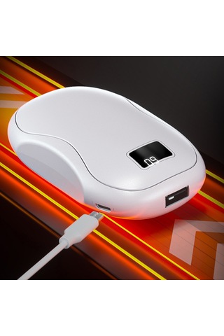 Tenfowee N20 Beyaz 5000mah Li-pil Isıtıcı Ve Power Bank - Üç Seviye Sıcaklık Regülasyonu, Dijital Ekran, Taşınabilir Dış Etkinlik Isıtıcı Beyaz