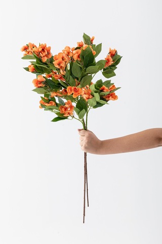 Yapay Lux Menekşe Dalı Somon 80 Cm 5 Yaprak Somon