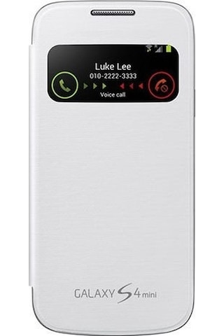 Galaxy S4 Mini İ9190 İle Uyumlu S View Cover Kılıf Beyaz Ef-cı919bwegww