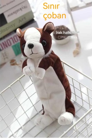 Hqgoodstore Yeni İlkokul Öğrencisi Kore Çizgi Film Köpek Peluş Büyük Kapasiteli Kalem Saklama Çantası Sınır Çoban