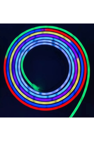 Neon Led Ip65 Piksel 6x12 Hortum Bant Şerit 5m Rgb Dc 12v Smd 2811 2.5cm Kesilir Esnek Silikon Su Geçirmez RGB