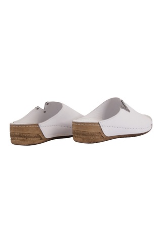 Napa Shoes Hakiki Deri Yumuşak Taban Rahat Günlük Kadın Terlik Napa-211 Beyaz