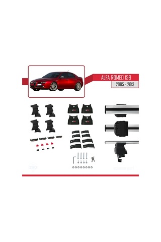 Alfa Romeo 159 2005-2013 Arası İle Uyumlu Ace-4 Ara Atkı Tavan Barı Gri