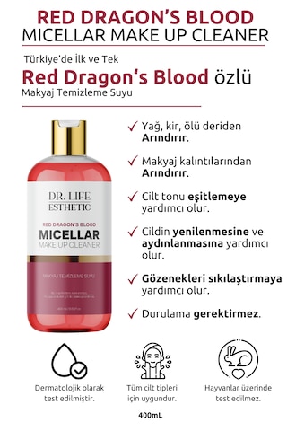 Dr. Life Esthetic Red Dragon S Blood Micellar Makyaj Temizleme Suyu 400 ML