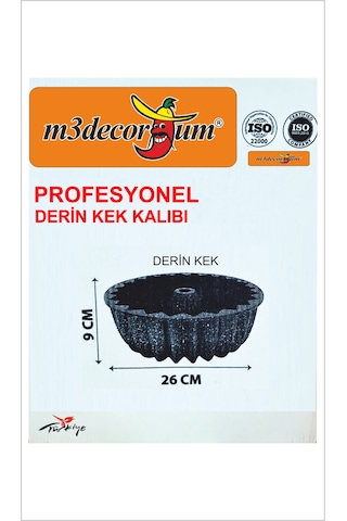 Büyük Profesyonel Aşçı Ev Ocak Fırına Uygun Metal Döküm Enjeksiyon Granit Kaplama Kek Pasta Kalıbı Kahverengi - Siyah