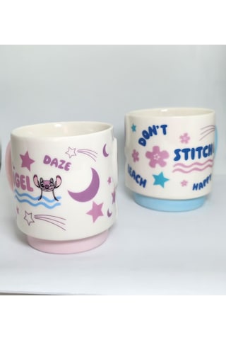 Stitch Tasarımlı 2'li Kupa - Mug Çok Renkli
