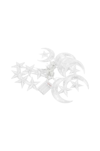 Lemestar Ramazan Bayramı Işık Zinciri, 126 Led Yıldız Ay Dekorasyon Işığı, Pilli Besleme, Ev Odası Zımba Dekoru Piller Dahil Değil Diğer