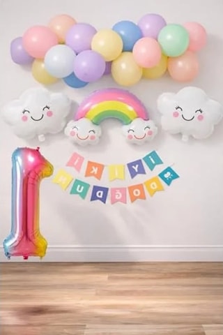 1 Yaş Gökkuşağı Doğum Günü Parti Seti, Kutlama İçin -