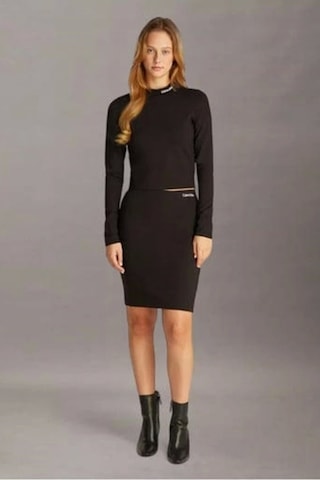 Calvin Klein Mılano Logo Elastıc Skırt Siyah