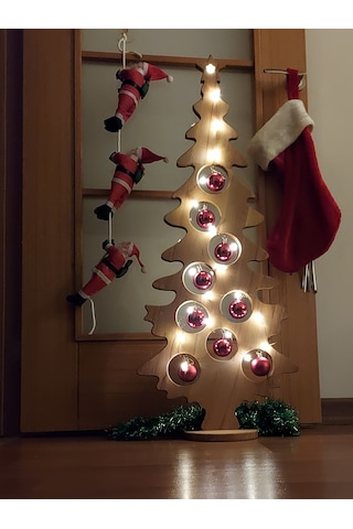 Dekoratif Lüks Natural Yeniyıl Ahşap Yılbaşı Noel Çam Ağacı ,fotoğraf Soy Ağacı 97 Cm Uzunluk 100 CM