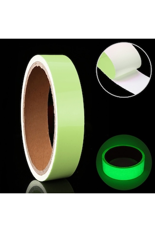 Sones Işıklı Bant Yeşil Karanlıkta Parlayan Duvar Stickerı Işıklı Fotolüminesan Bant Sahne Ev Dekorasyonu, Boyut: 1cm X 10m Yeşil Işık