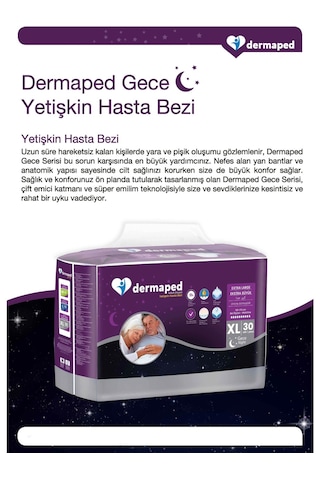 Dermaped 10 Damla Gece Hasta Bezi Xlarge 60 Adet XL