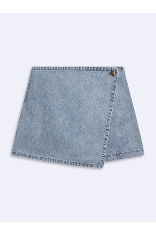 LTB Rosanna Çapraz Kapamalı Jean Light İndigo Şort Etek