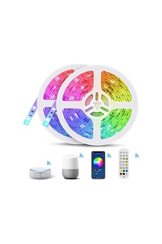 Soulader Su Geçirmez Rgb Led Şerit Işığı - 5 Metre Akıllı Işık Bandı Uzaktan Kumandalı Beyaz