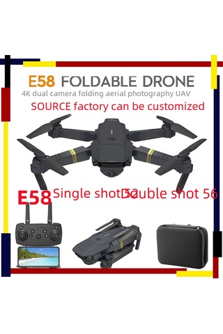 Teltree 4k Çift Kameralı E58 Uçak: 120m Yükseklik, Hafif Tasarım, Dayanıklı Malzeme, 3 Pil Siyah-yeşil, Altın Kaplama