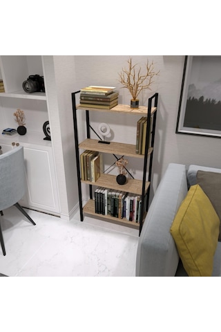 Dekoratif Kitaplık Ahşap Çok Amaçlı Raf Mini Kİtaplık Siyah