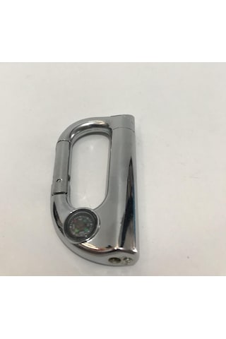 Metal Karabina Carabiner Kamp Anahtarlığı Pusula Çakmak