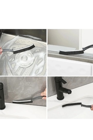 3'lü Ince Detaylı Temizlik Fırçası Dar Köşe Kıl Saplı Fırçası Banyo Mutfak 23 Cm