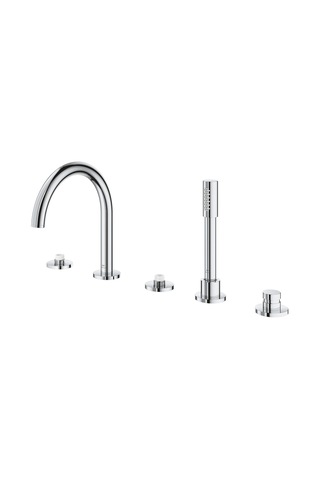 Grohe Atrio Private Collection 25224000 Sıva Üstü Grubu 5 Delikli Ankastre Küvet Bataryası Gümüş