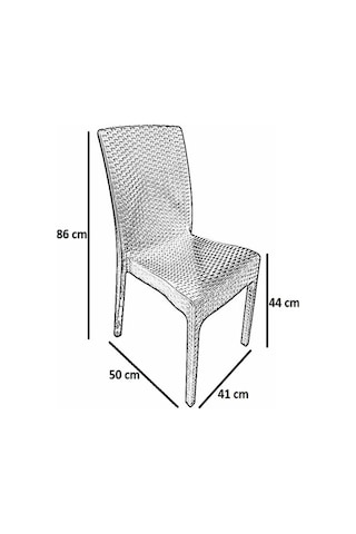 6 Adet Kolsuz Rattan Sandalye Antrasit Antrasit