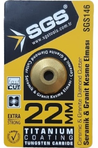 Sgs Seramik-Granit Kesme Elması Titanyum 22 MM Sgs146