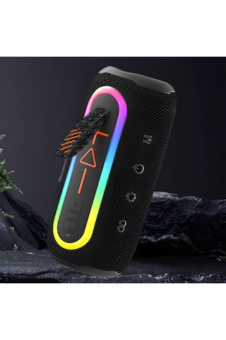 İdragon Flıp 6 Max Siyah Bluetooth Hoparlör Rgb Işıklı, Fm Radyo, Ipx6 Suya Dayanıklı, 6 Saat, 8w X2
