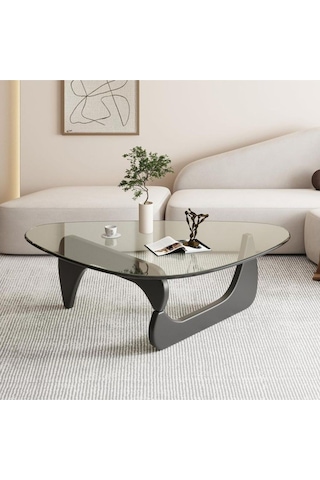 VitrA, Yeni Nesil Modern Elips Geometrik Orta Cam Sehpa, Siyah