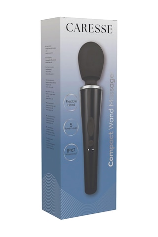 Caresse Kompakt Değnek Masaj Aleti - 5 Titreşim Seviyesine Sahip Güçlü Mini Masaj Çubuğu, 6000 Rpm Motor, Ipx7 Su Geçirmez, Ergonomik Tasarım, Şarj Edilebilir, Fısıltı Sessizliğinde