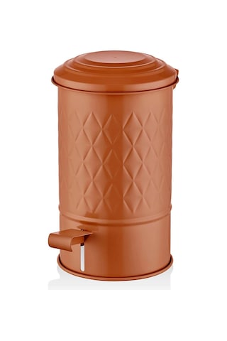 The Mia Prizma Çöp Kovası Banyo Terracota 5 Lt Beyaz
