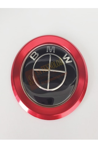 Satechnology Bmw Direksiyon Logo Ve Çerçeve Fullblack Kırmızı Kırmızı