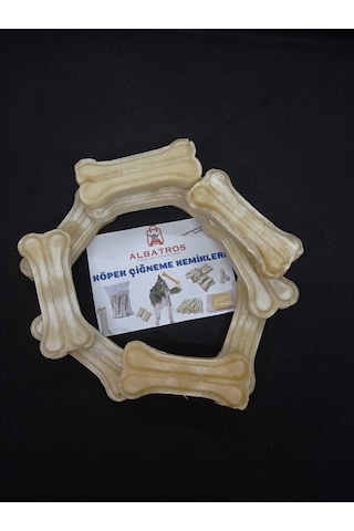 Albatros Beyaz Pres Köpek Çiğneme Kemiği 12 CM 10'lu