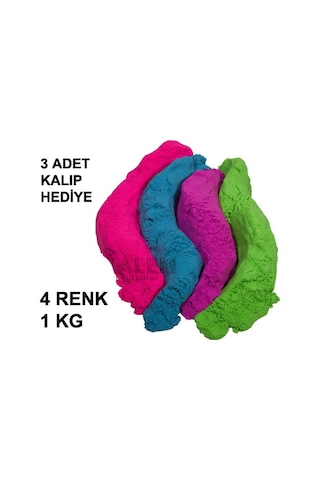 Heroes Kinetik Kum 4 Renk 1 KG Oyun Kumu Kalıp