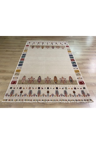 Çam Halı Sultani 809 Stone Yün Ve Bambu İle Özel Tezgahlarda Üretilen Otantik Desenli El Emeği Modern Uşak Halısı Multi