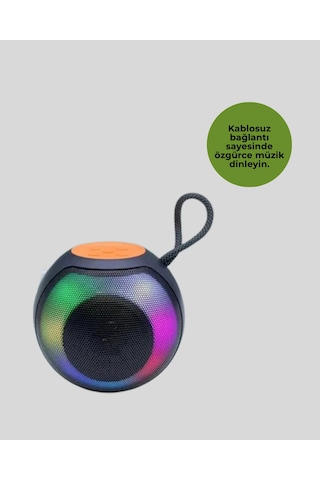Nrzsnt Rgb Led Işıklı Güçlü Baslı Kablosuz Hoparlör