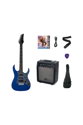 Strauss Esh-22 Mbl Elektro Gitar Hss - Metalik Mavi Set Anfi-softcase-askı-tel-kablo-pena