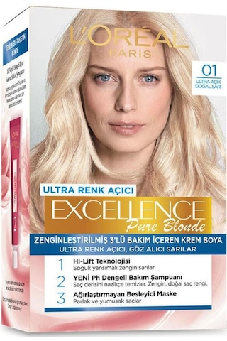 Loreal Excellence 01 Ultra Doğal Açık Sarı Saç Boyası